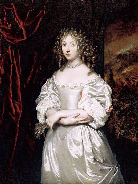 caspar netscher Portrait of Suzanna Doublet-Huygens (1637-1725) fifth and last child of Constantijn Huygens and Suzanna van Baerle, and their only daughter, painted b France oil painting art